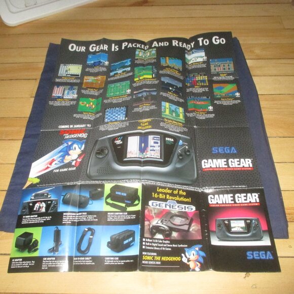 Joe Montana Football for Game Gear 2-Sided Poster/Insert (Game Gear ad) - Picture 2 of 2